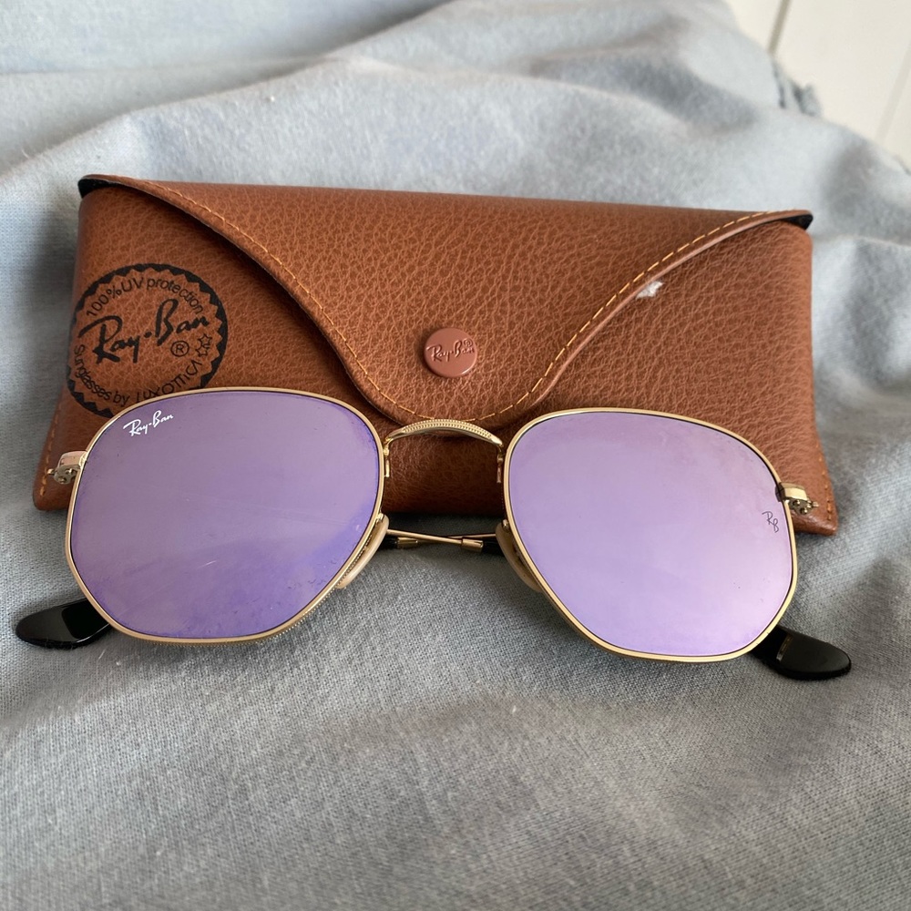 Purple Hexagonal Reflective Ray-Bans